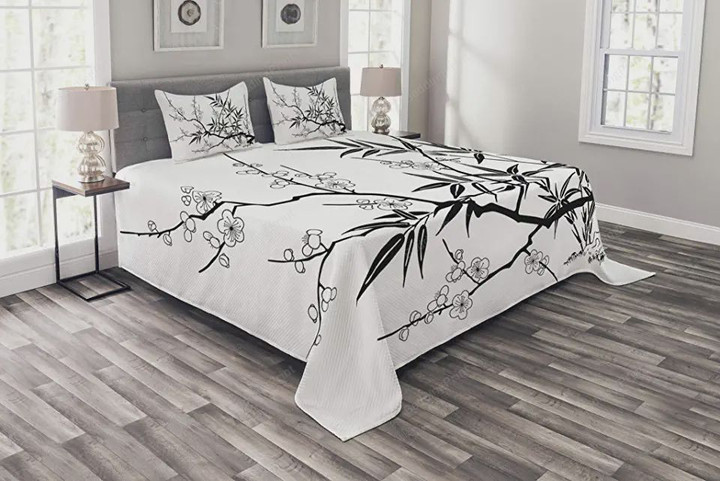 Japanese Cherry Blossoms Tree Branches Bed Sheets Duvet Cover Bedding Sets