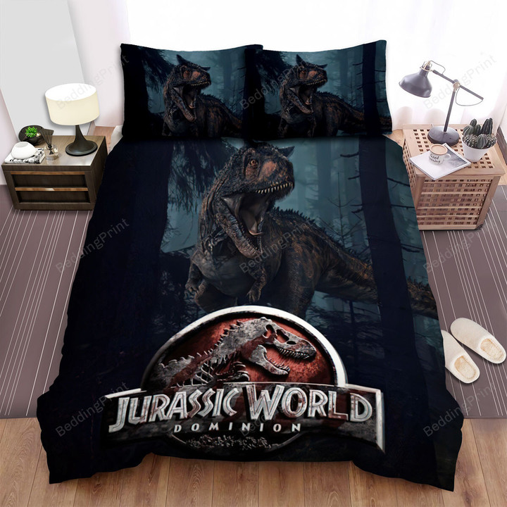 Jurassic World: Dominion (2022) Life Cannot Be Contained Movie Poster Ver 5 Bed Sheets Duvet Cover Bedding Sets