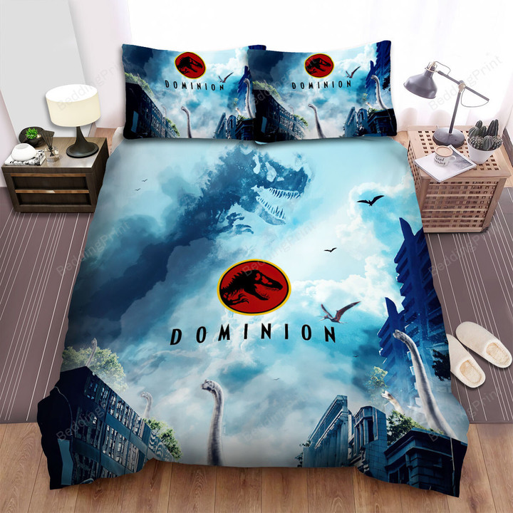 Jurassic World: Dominion (2022) Dinosaurs Ruled The Earth Movie Poster Ver 7 Bed Sheets Duvet Cover Bedding Sets