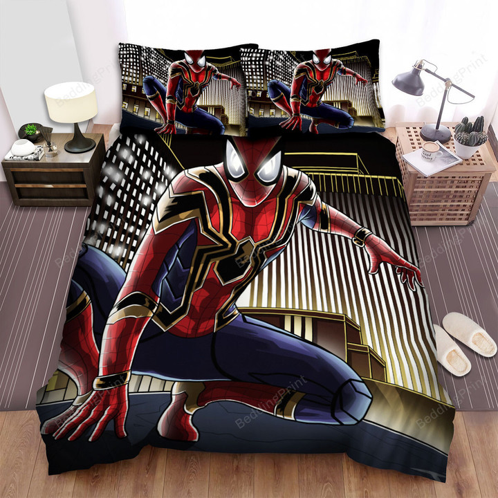 Iron Spider City Night Bed Sheets Duvet Cover Bedding Sets