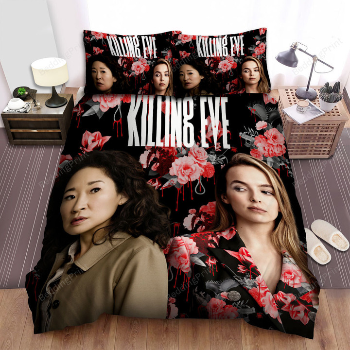 Killing Eve (2018-2022) Movie Poster 4 Bed Sheets Duvet Cover Bedding Sets