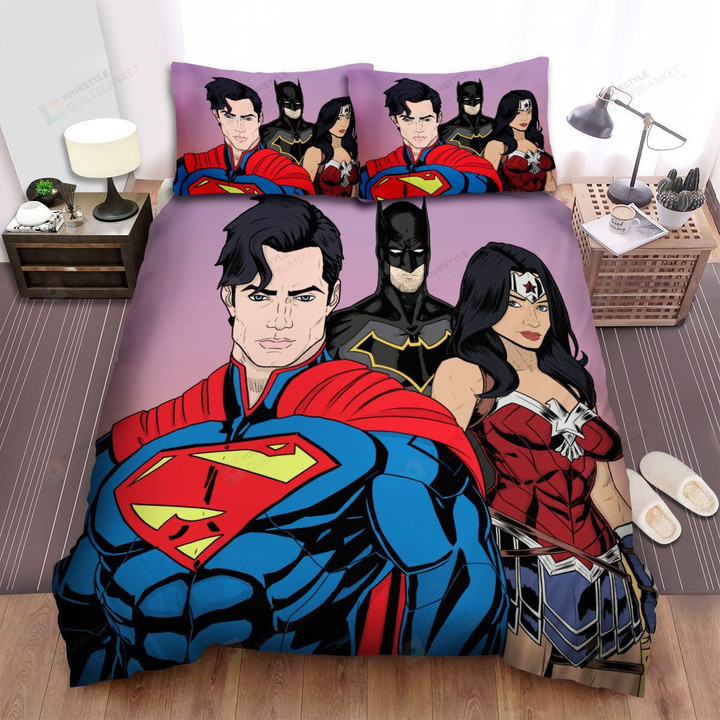 Justice League Main Characters Bed Sheets Spread Duvet Cover Bedding Sets