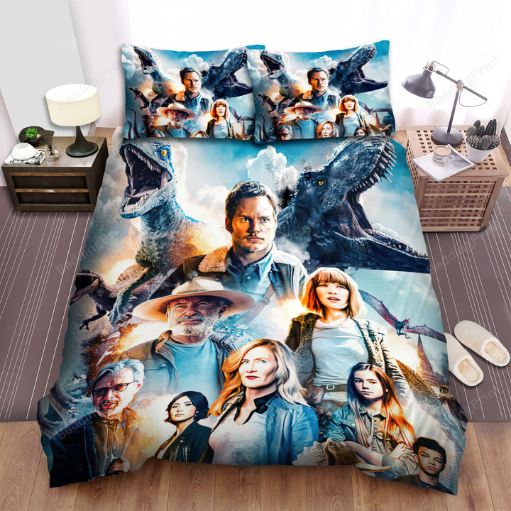 Jurassic World: Dominion (2022) Movie Poster Ver 2 Bed Sheets Duvet Cover Bedding Sets