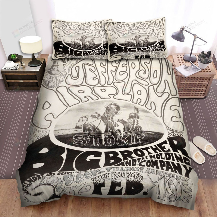 Jefferson Airplane Band A Tribal Stomp Concert Poster Bed Sheets Spread Comforter Duvet Cover Bedding Sets