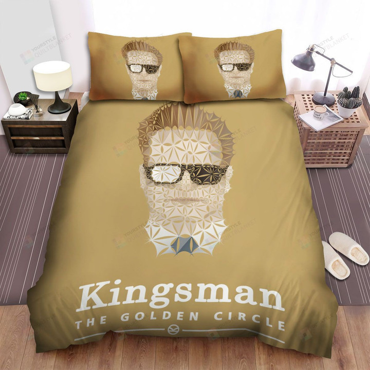 Kingsman: The Golden Circle Movie Cracked Face Poster Bed Sheets Spread Comforter Duvet Cover Bedding Sets