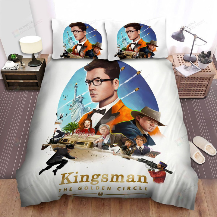 Kingsman: The Golden Circle Movie Cartoon Poster Bed Sheets Spread Comforter Duvet Cover Bedding Sets