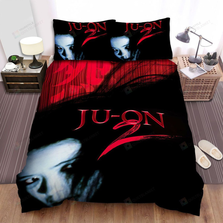 Ju-On: The Grudge (2002) Red And Black Movie Poster Bed Sheets Spread Comforter Duvet Cover Bedding Sets