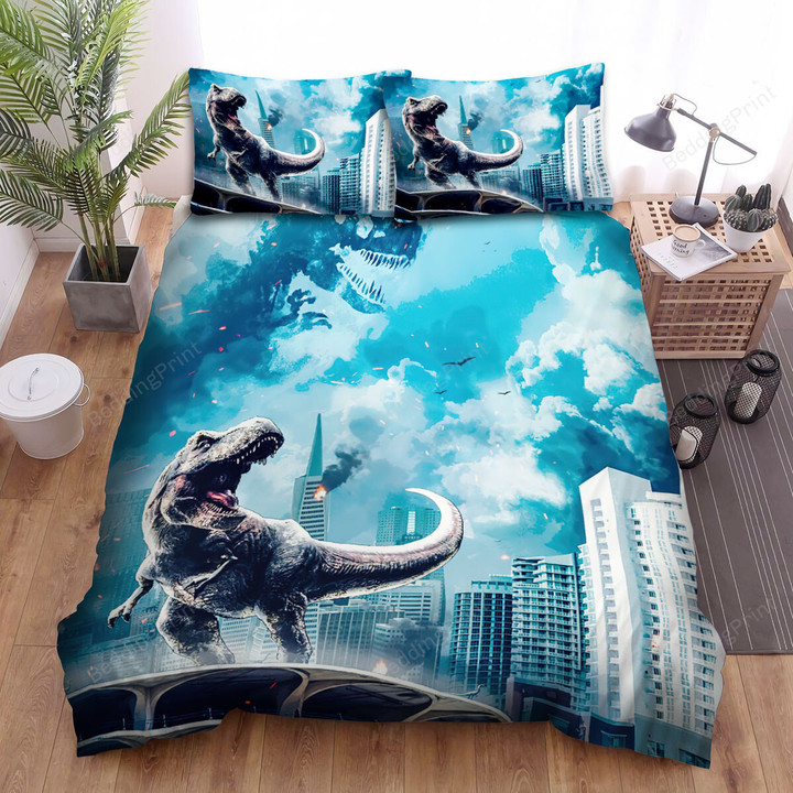 Jurassic World: Dominion (2022) Dinosaurs Ruled The Earth Movie Poster Ver 5 Bed Sheets Duvet Cover Bedding Sets