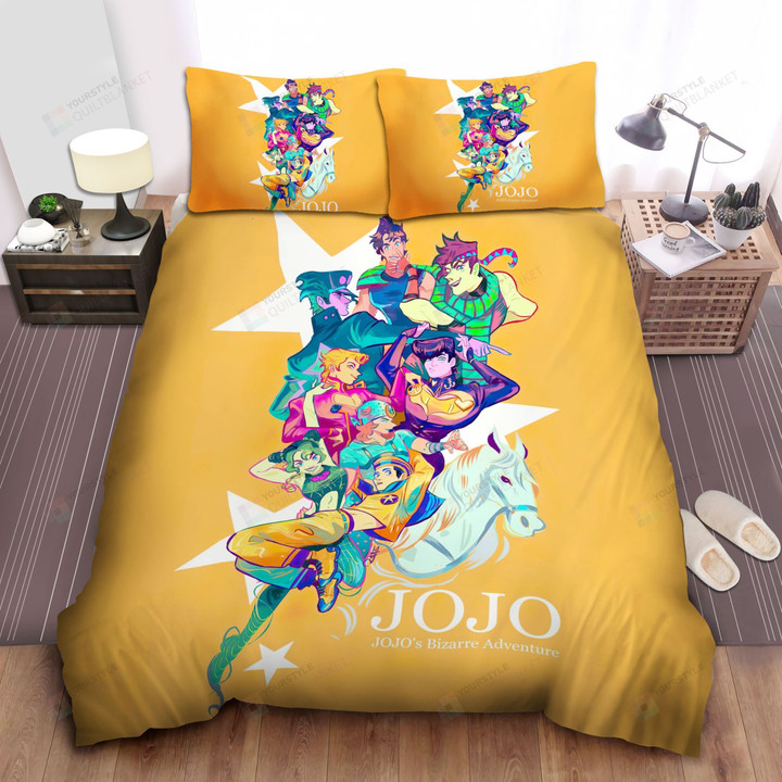 Jojo Bizarre Adventure Characters Cartoon Style Bed Sheets Spread Comforter Duvet Cover Bedding Sets
