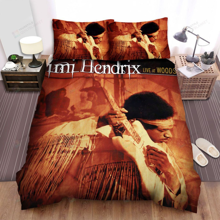 Jimi Hendrix Live At Woodstock Album Cover Bed Sheets Spread Comforter Duvet Cover Bedding Sets