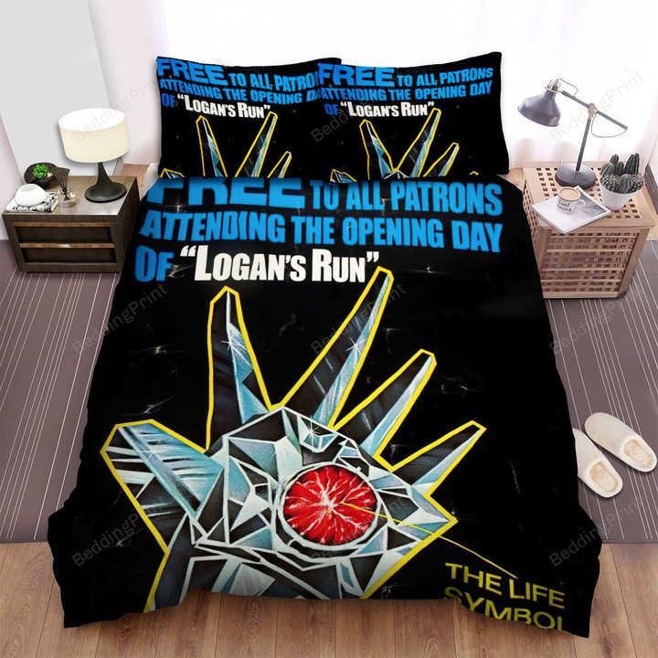 Logan's Run (1976) Movie Silver Hand And Red Diamond Bed Sheets Duvet Cover Bedding Sets