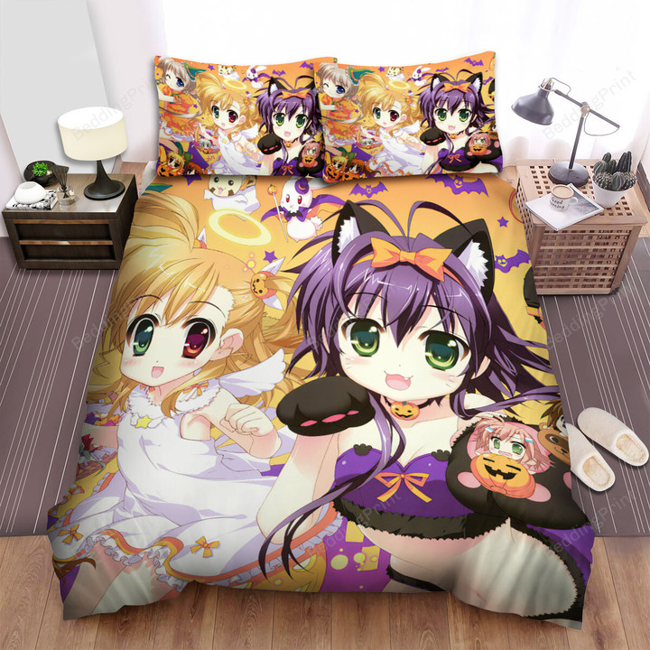 Magical Girl Lyrical Nanoha Happy Halloween Artwork Bed Sheets Spread Duvet Cover Bedding Sets