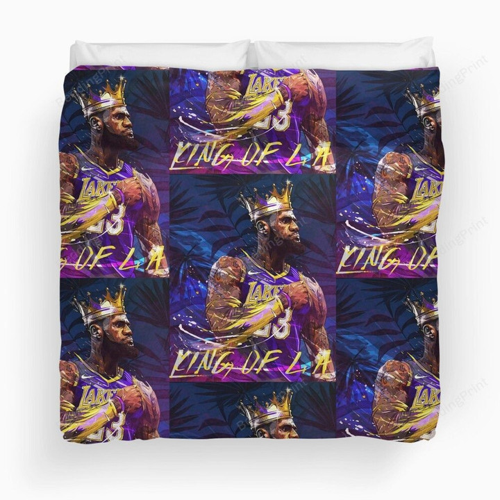 Lebron At The Lakers Basketball Duvet Cover Bedding Set