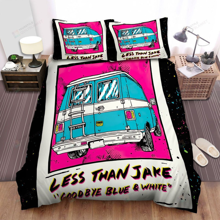 Less Than Jake Music Band Goodbye Blue & White Bed Sheets Spread Comforter Duvet Cover Bedding Sets
