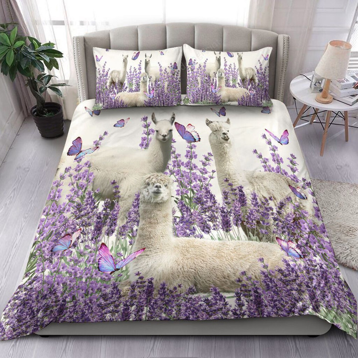 Llama And Lavender Bed Sheets Duvet Cover Bedding Sets