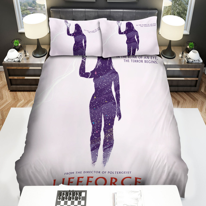 Lifeforce (1985) Pink Background Poster Artwork Bed Sheets Spread Comforter Duvet Cover Bedding Sets