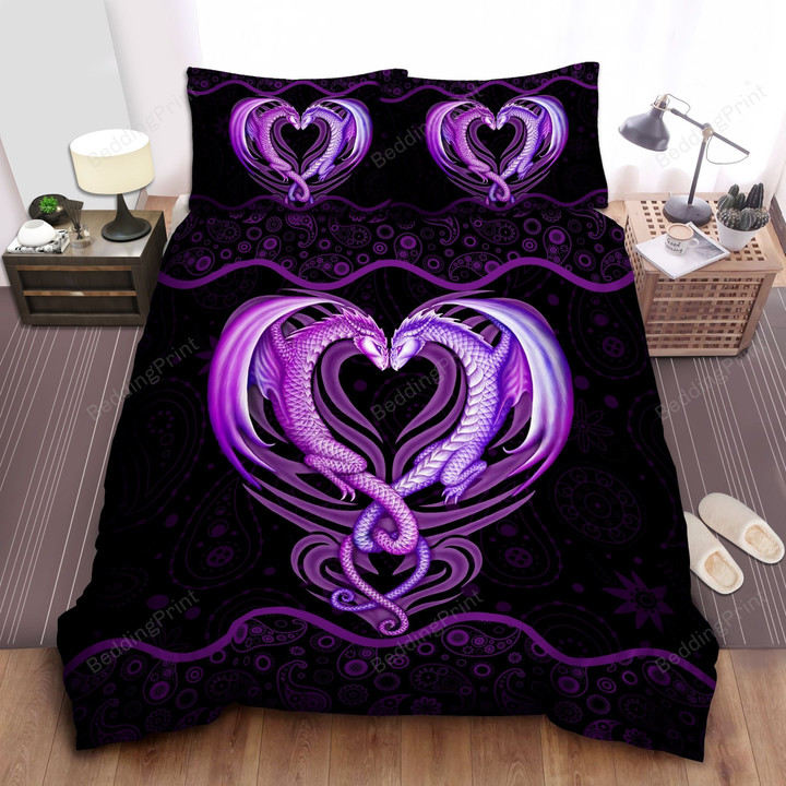 Loving Purple Dragon Bed Sheets Duvet Cover Bedding Sets