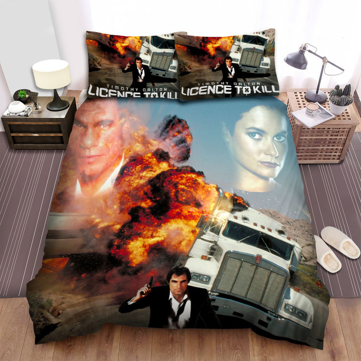 License To Kill Movie Explode Photo Bed Sheets Spread Comforter Duvet Cover Bedding Sets