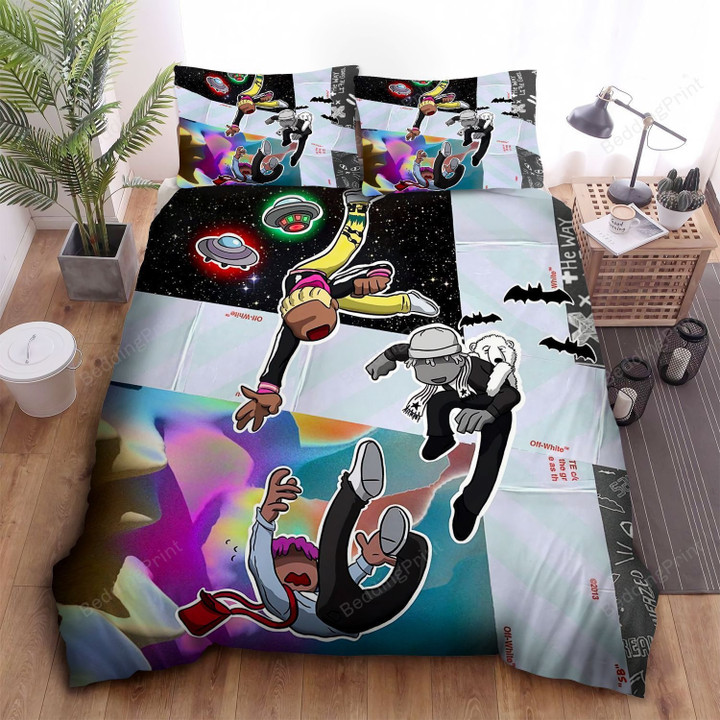 Lil Uzi Vert Cartoon Characters With Album Covers Bed Sheets Duvet Cover Bedding Sets
