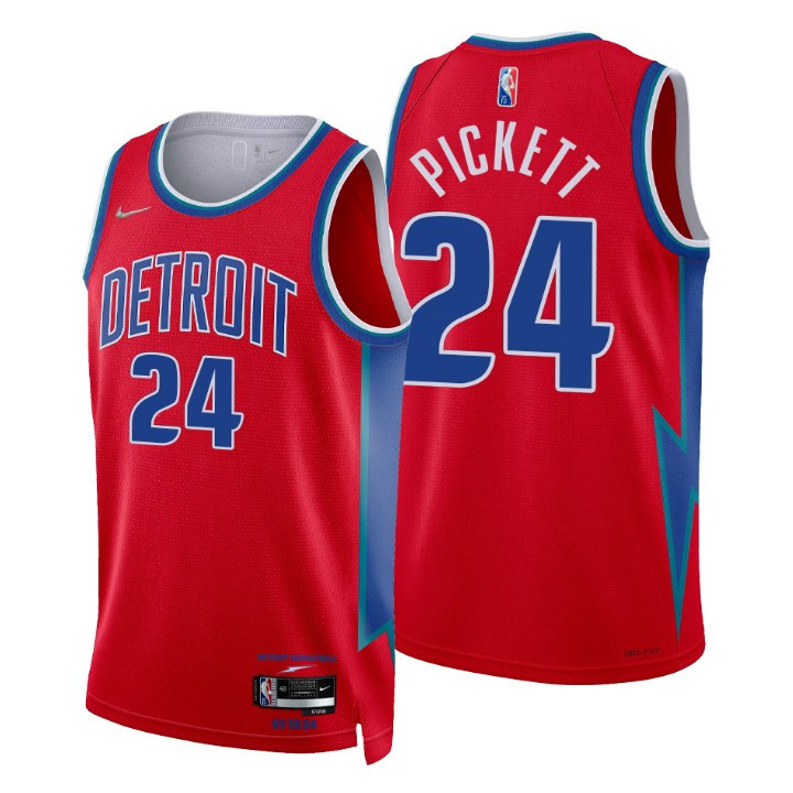 2021-22 Detroit Pistons Jamorko Pickett City 75th Anniversary Jersey