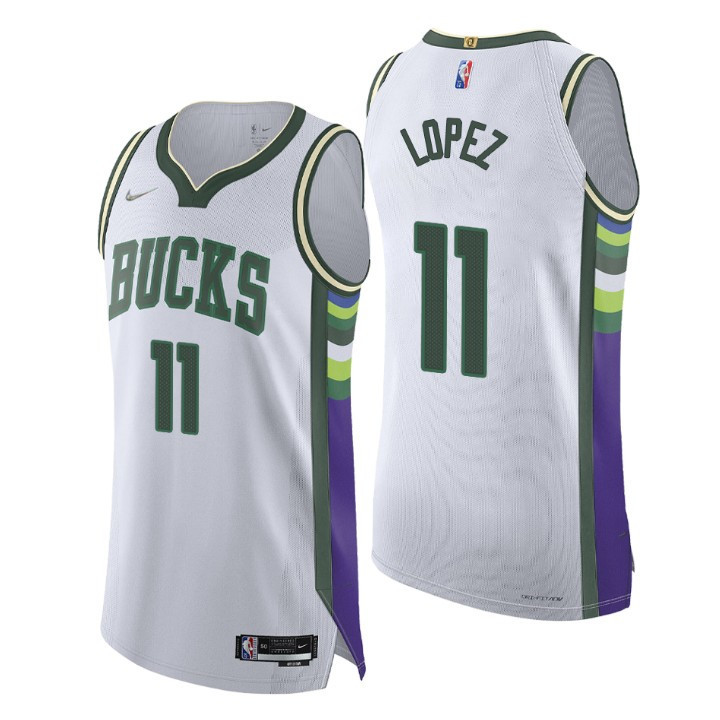 Milwaukee Bucks 2021-22 NBA 75TH Brook Lopez Jersey City