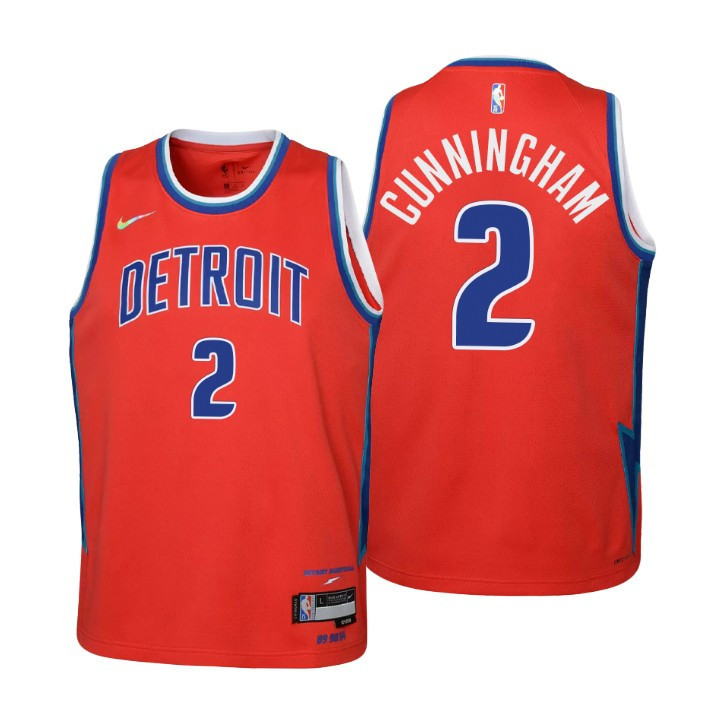 2021-22 Pistons Cade Cunningham 75th Anniversary City Youth Jersey