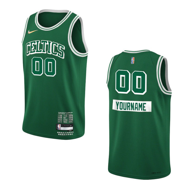 Boston Celtics Youth 2021-22 City Edition Custom Diamond 75th Anniversary Kelly Green Jersey