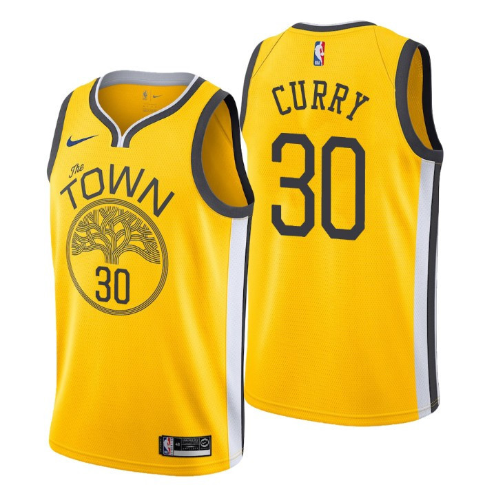 Men's Golden State Warriors Stephen Curry Earned Yellow Jersey