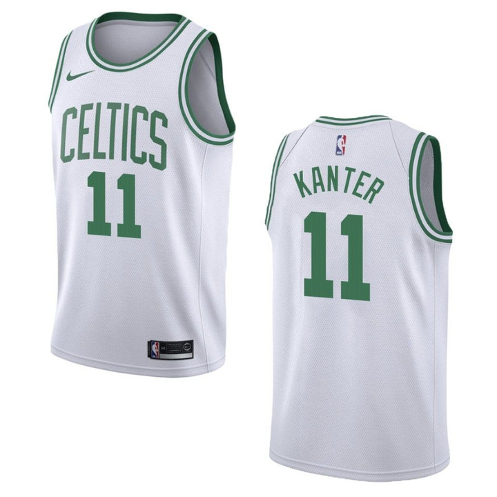 Men's Boston Celtics #11 Enes Kanter Association Swingman Jersey - White
