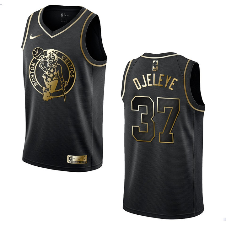Men's Boston Celtics #37 Semi Ojeleye Golden Edition Jersey - Black