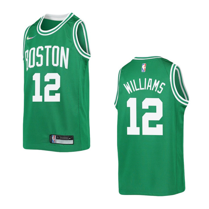 Boston Celtics Youth 2021-22 Icon Edition Grant Williams Diamond 75th Anniversary Kelly Green Jersey