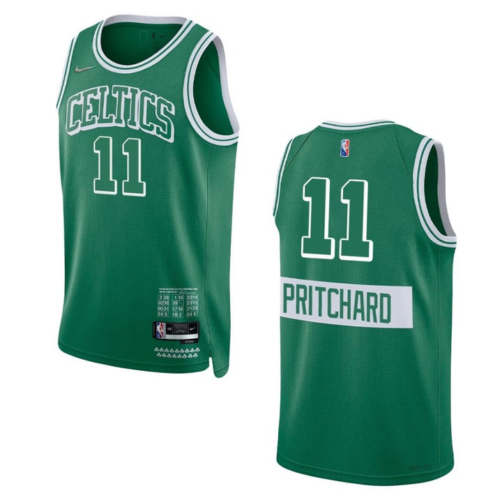 Boston Celtics Payton Pritchard Kelly Green City Edition 75th Anniversary Swingman 2021-22 Jersey