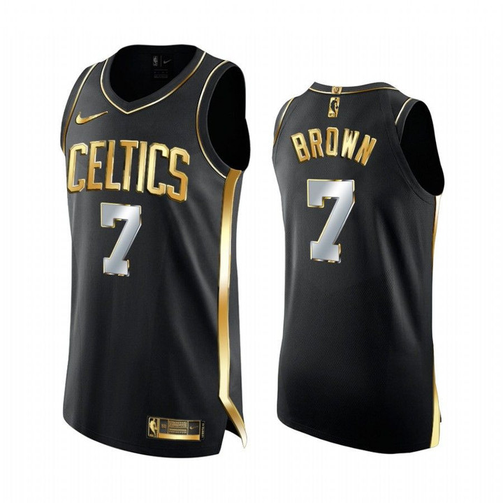 Jaylen Brown Boston Celtics Black Golden 2020-21 Jersey Limited Edition
