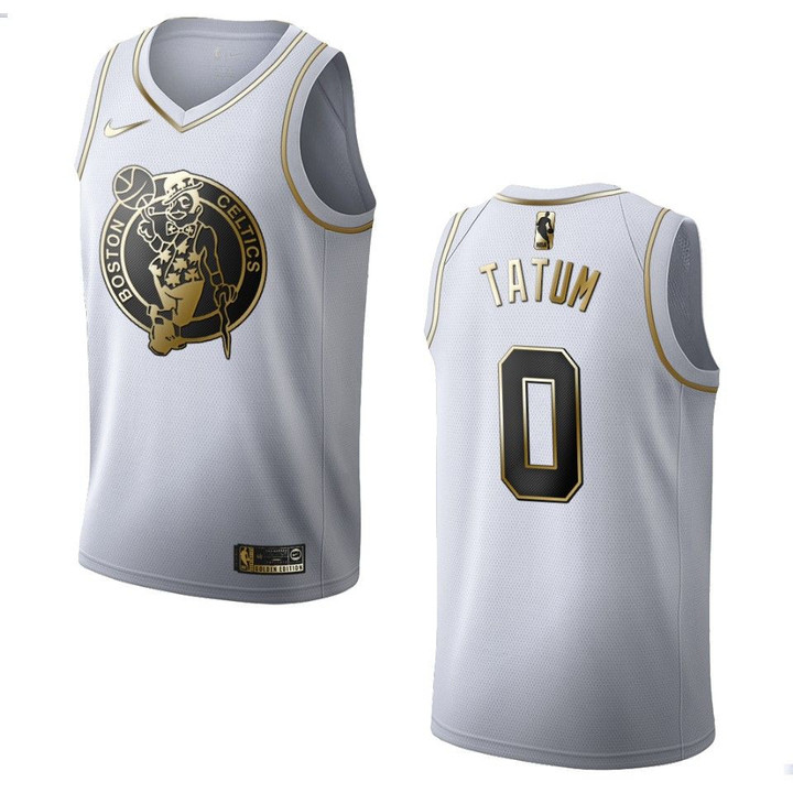 Men's Boston Celtics #0 Jayson Tatum Golden Edition Jersey - White