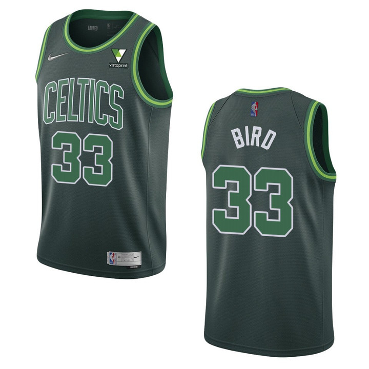Boston Celtics Larry Bird 2021 Earned Vistaprint Patch Jersey Green