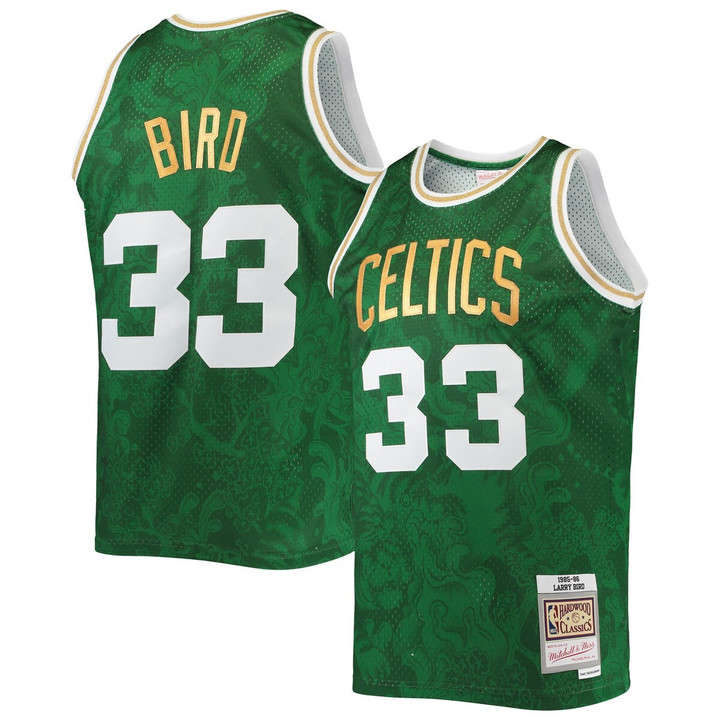 Larry Bird Boston Celtics Mitchell & Ness Hardwood Classics 1985-86 Lunar New Year Swingman Jersey - Kelly Green