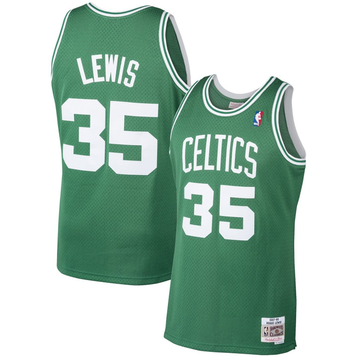 Men's Mitchell & Ness Reggie Lewis Kelly Green Boston Celtics 1987-88 Hardwood Classics Swingman Player Jersey