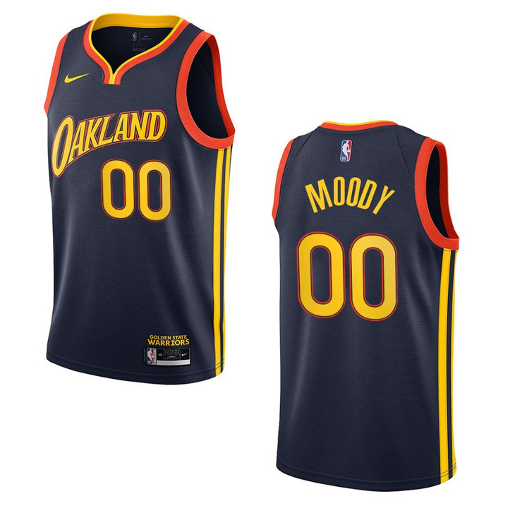 Golden State Warriors Moses Moody 2021 NBA Draft First Round Pick city edition Jersey Navy