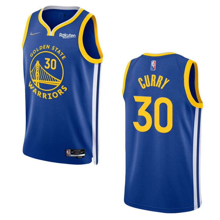 2021-22 Icon Edition Golden State Warriors Royal 75th Anniversary Stephen Curry Swingman Jersey