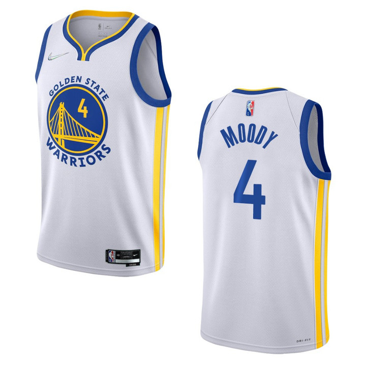 2021-22 Moses Moody Golden State Warriors Association Edition White Jersey 75th Anniversary