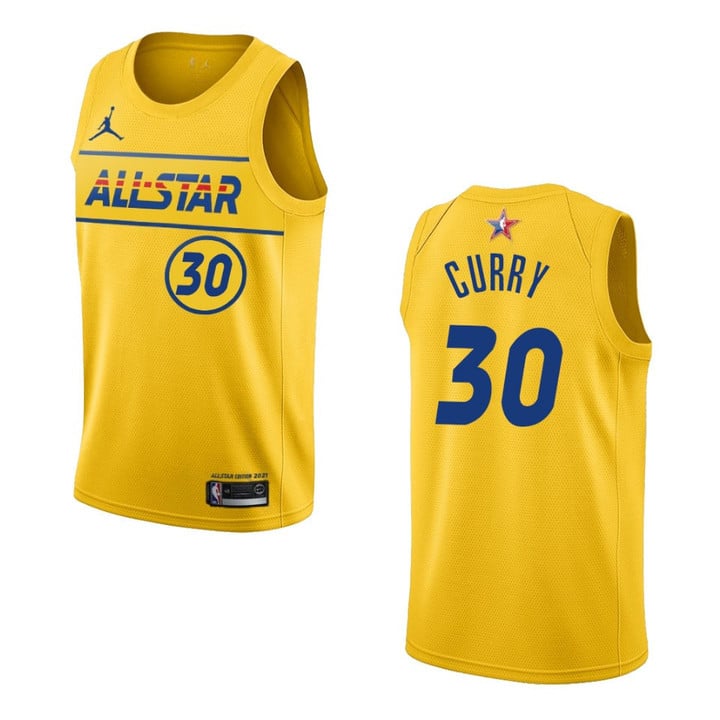 Golden State Warriors Stephen Curry 2021 NBA All-Star Game Western Conference Jersey Yellow