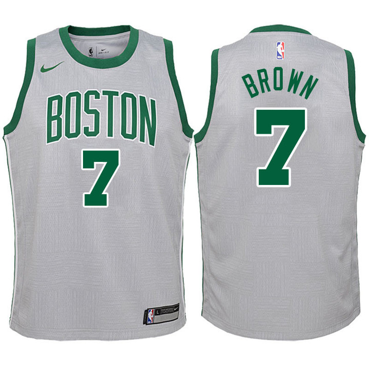 Youth Boston Celtics Jaylen Brown Gray Jersey-City Edition
