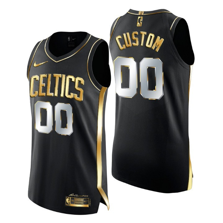 Boston Celtics Jersey Custom Golden Edition Black