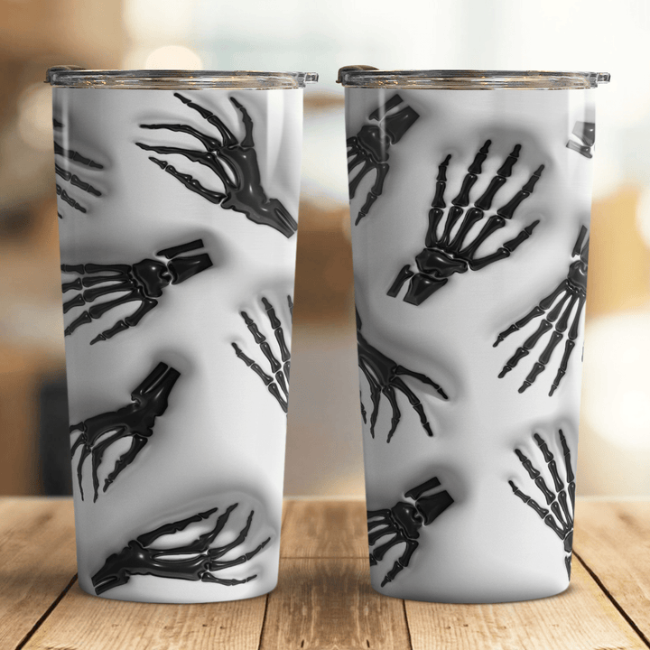 Inflated Bubble Skeleton Hands Tumbler