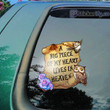 DCLVMI3658 Owl Rose Paper Roll A Big Piece Of My Heart Vintage Scroll Car Decal