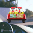 TOFABC0036 Hummingbird Daisy Red Truck Car Ornament