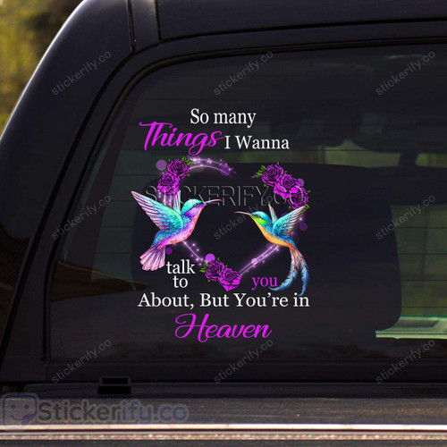 Hummingbird Purple Rose So Many Things I Wanna Talk To You DCLVBC0080 Memorial Decal