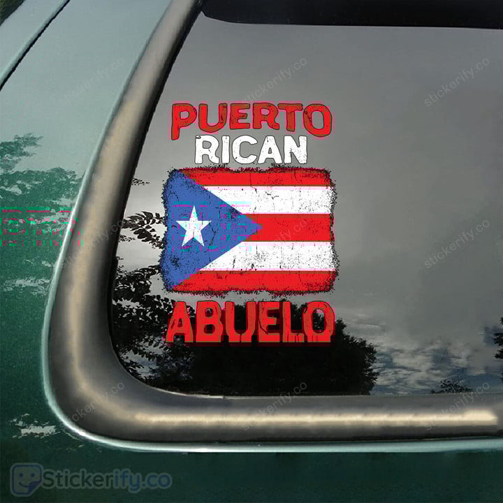 DCPRBC0028 Puerto Rico Abuelo Grandpa Flag Car Decal