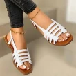 Flat Sandals Elegant Ladies Summer Open Toe Outdoor Fashion Leather Hollow Out Sandals
