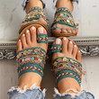 FleekComfy Summer Bohemian Style Sandals For Women Comfortable Flat Toe Ring Dressy Design